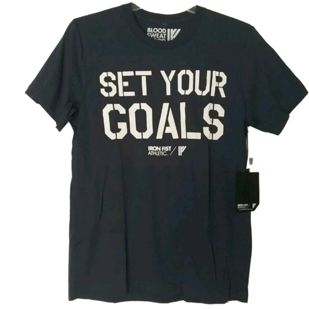 Iron Fist Athletic T-shirt Men's Medium Set Your Goals Navy New