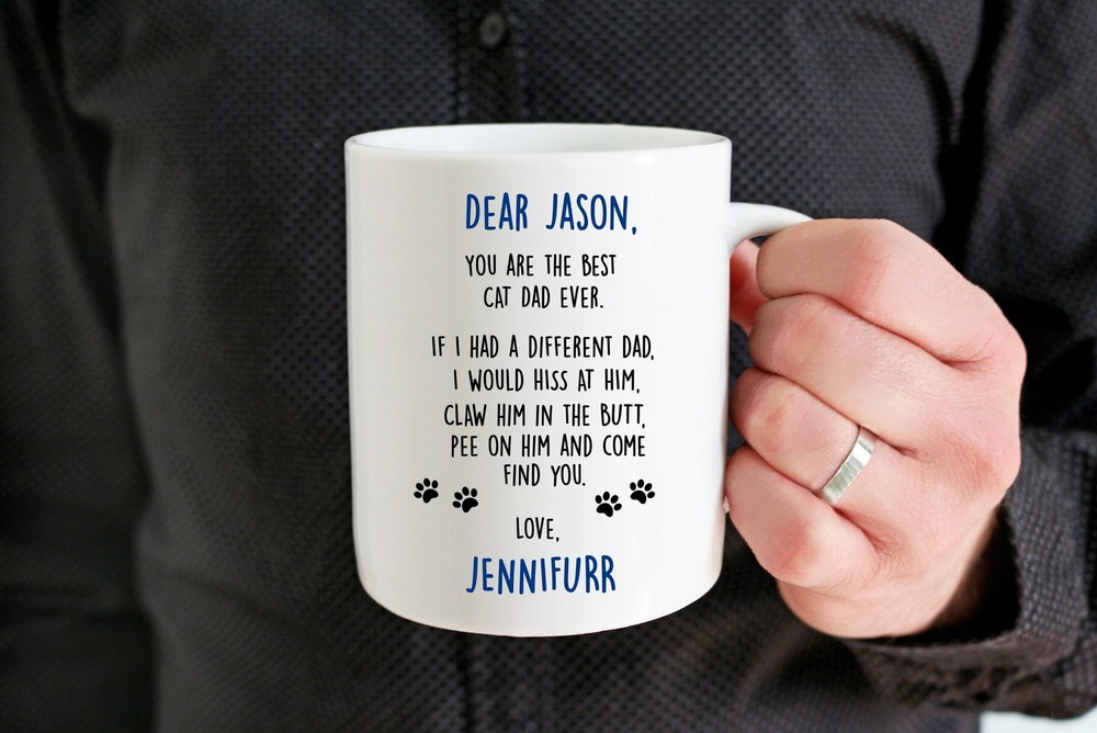Custom Cat Dad Mugfunny Cat Dad Gift Cat Dad Mug Cat Lover Gift Gift From Cat