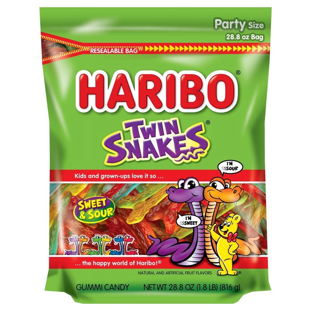 HARIBO Twin Snakes Sweet & Sour Gummies in Assorted Fruit Flavors