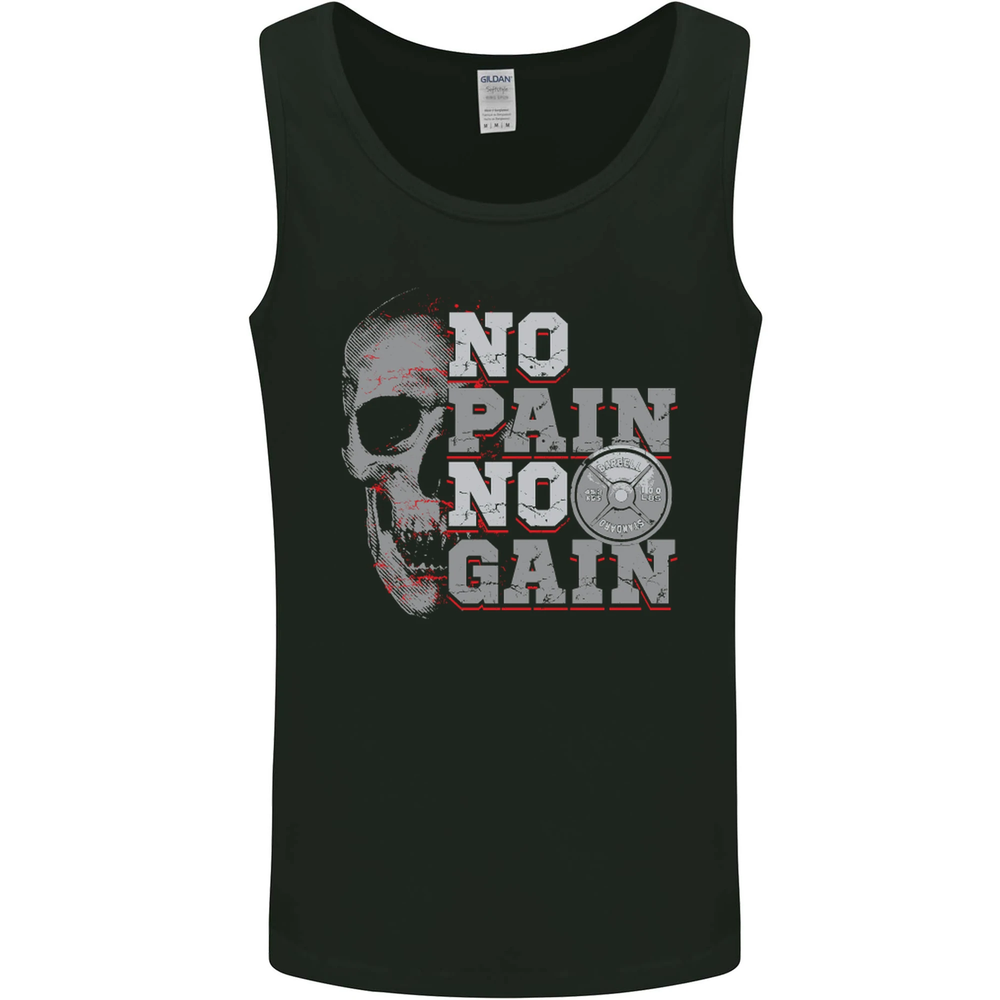 No Pain No Gain Gym Training Top Fitness Mens Vest Tank Top