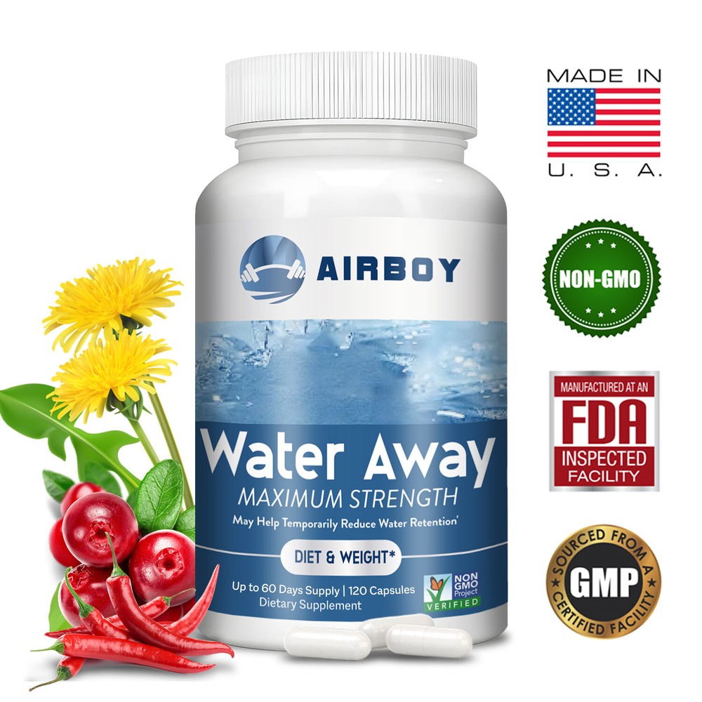 Water Away - Relieve Edema & Bloating, Natural Diuretic - Dandelion, Cranberry