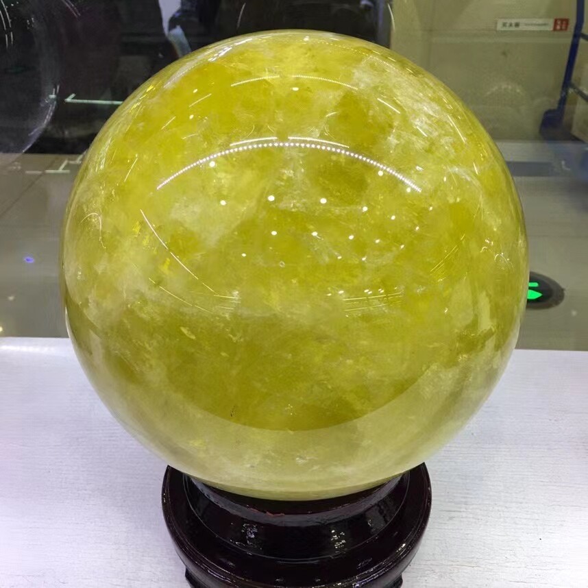 60.9LB Natural Citrine Quartz Crystal Ball Sphere for Reiki Energy Healing and Meditation Therapy