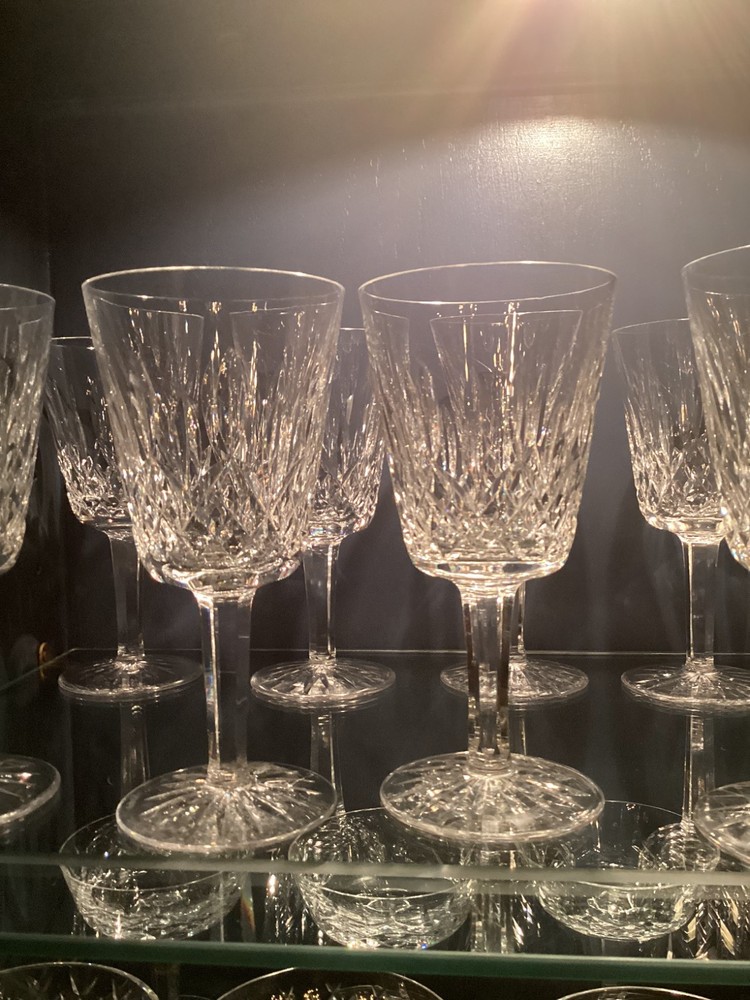 Waterford Crystal Lismore Water Wine Goblet 6 7/8 Inch Tall Set of 6