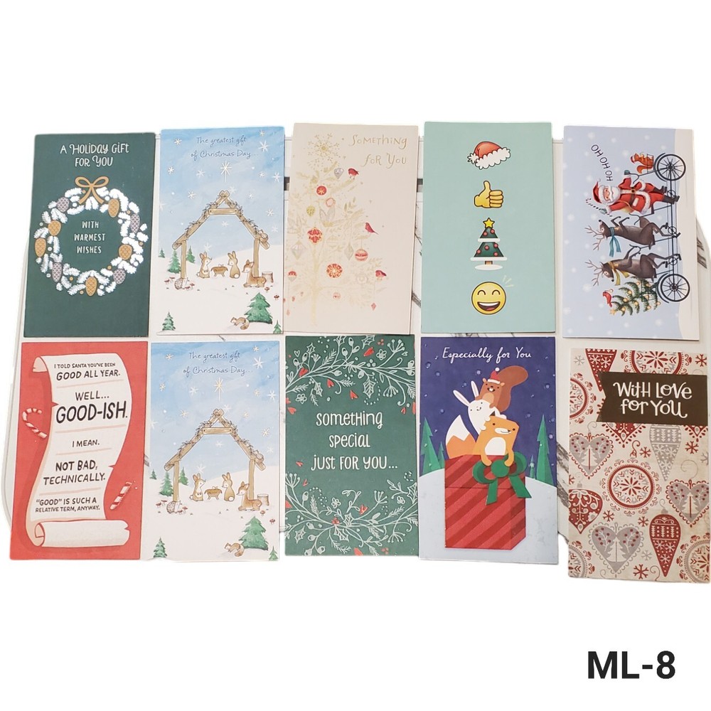 Christmas Money Gift Card Holders With Envelopes - Pack of 10