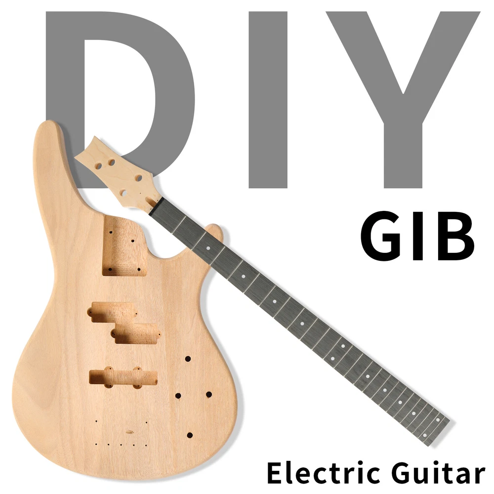 Hot DIY 4String IB Style Electric Bass Guitar Kits with Mahogany Body Maple Neck