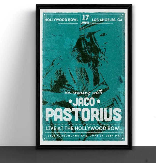 Jaco Pastorius Hollywood Bowl 1984 Concert Tour Poster Art Print