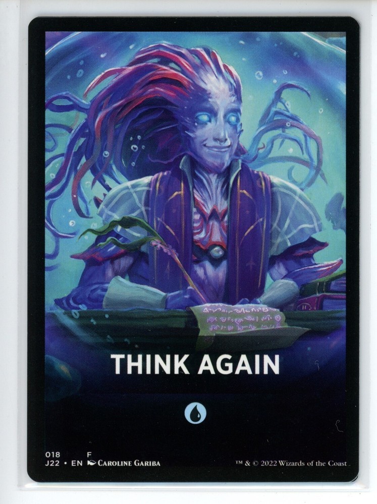 THINK AGAIN THEME CARD Jumpstart 2022 #18 J22(NM+)(MTG)