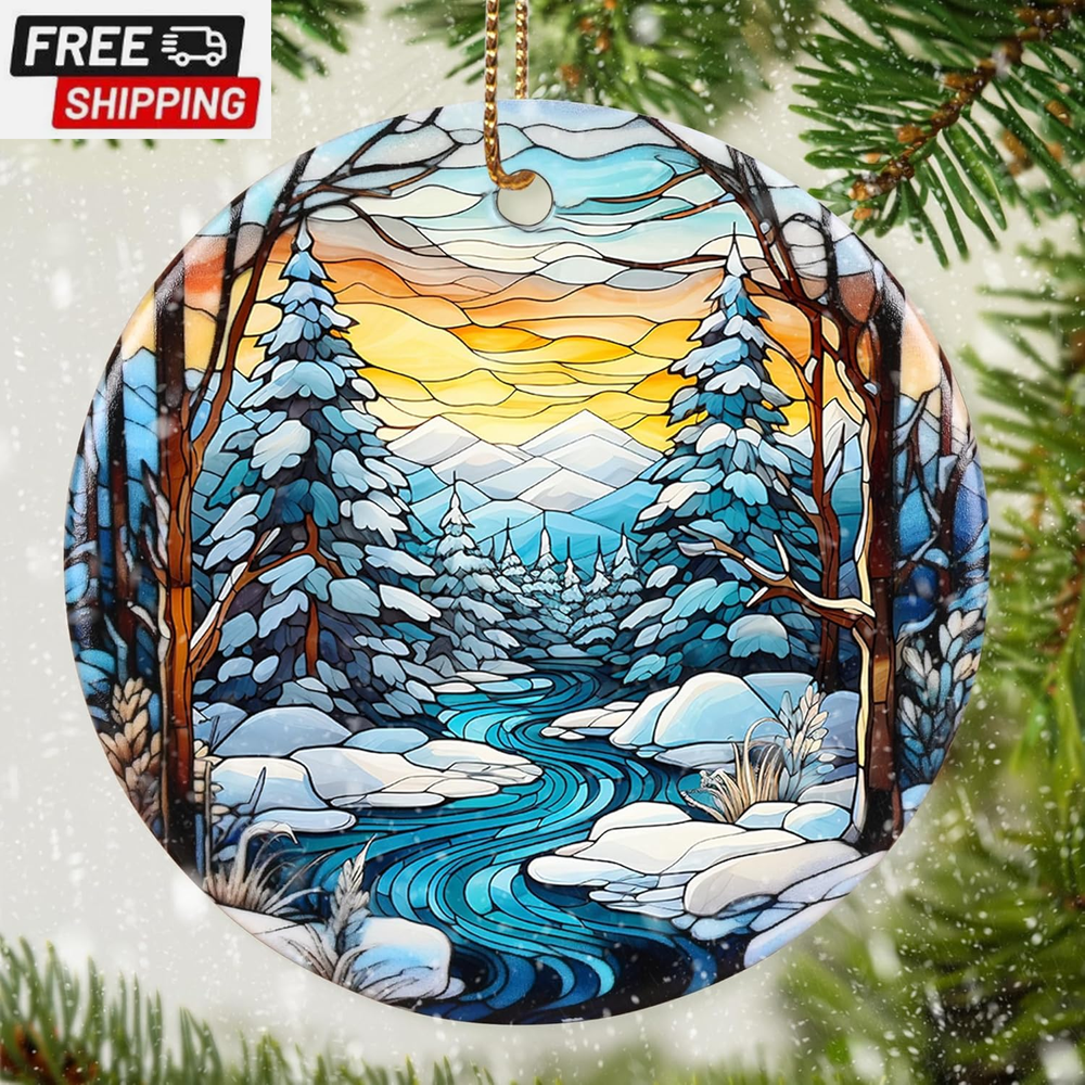 Christmas Ornaments,  Winter Landscape, Winter Sunrise, Christmas Decorations, O