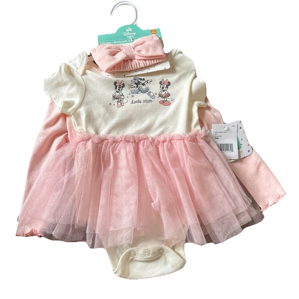 disney baby 3 piece set girls 12 months new tags