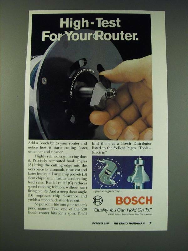 1987 Bosch Router Bits Ad - High-test for your router