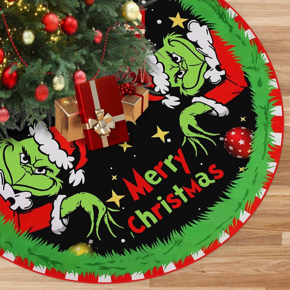 Large Merry Christmas Tree Skirt - 48 Inches Merry Christmas Tree Rug Skirts,...