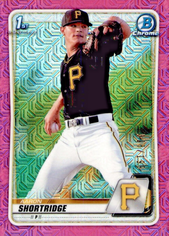 2020 Bowman Chrome Mega Box Aaron Shortridge Pink Mojo 023/199 Rookie Card