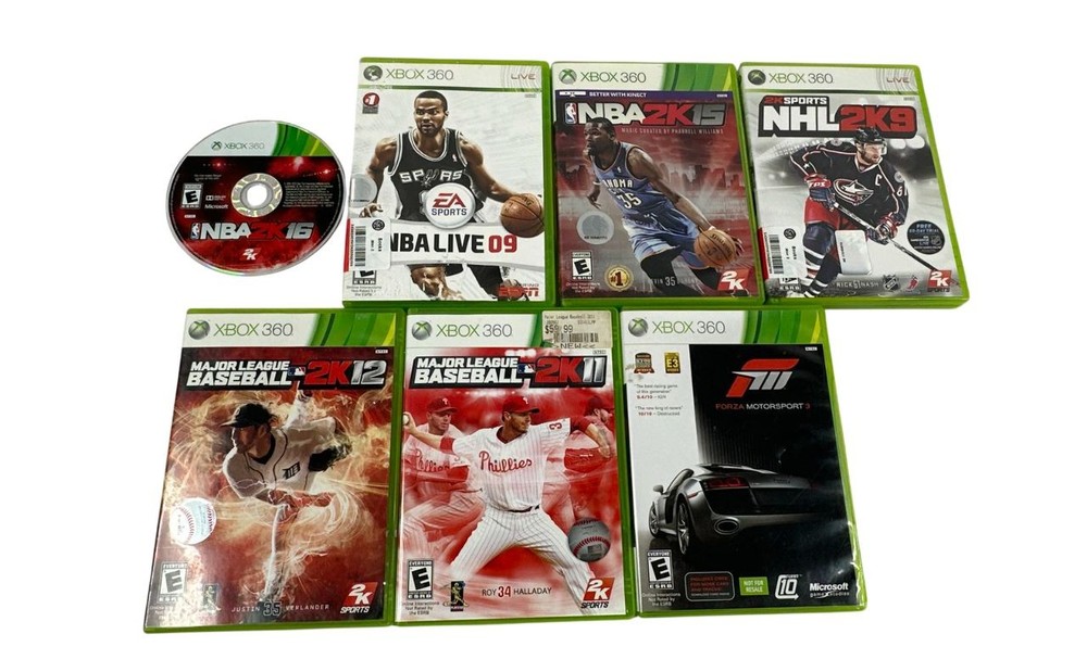 Microsoft XBOX 360 Lot Of 7 Assorted Sports Games.