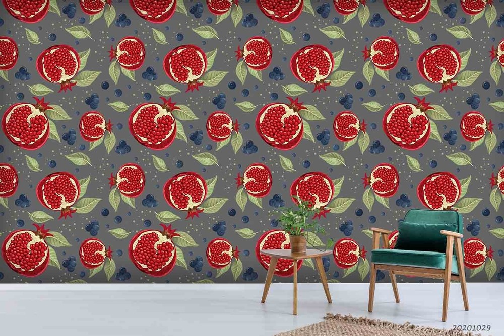3D Fruit Pomegranate Pattern Wall Murals Wallpaper Murals Wall Sticker