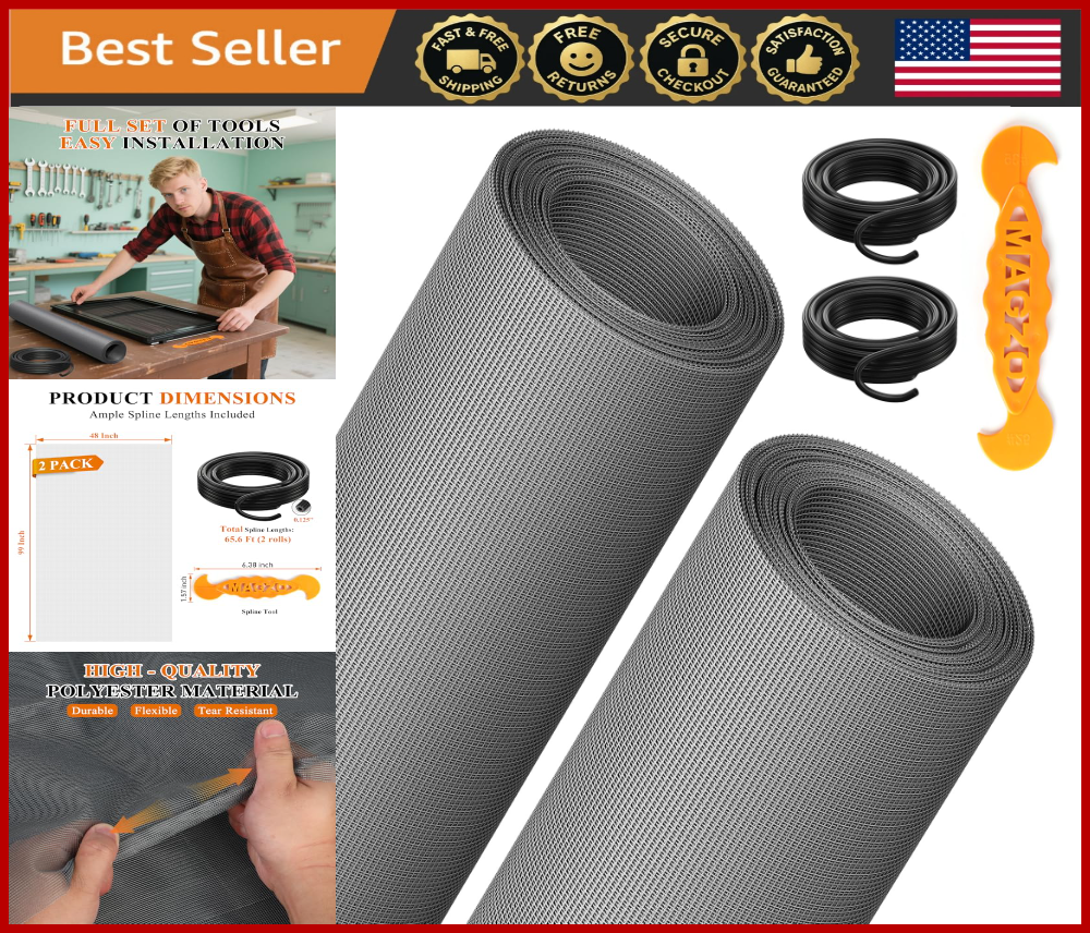 2 Pack Window Door Screen Kit 48