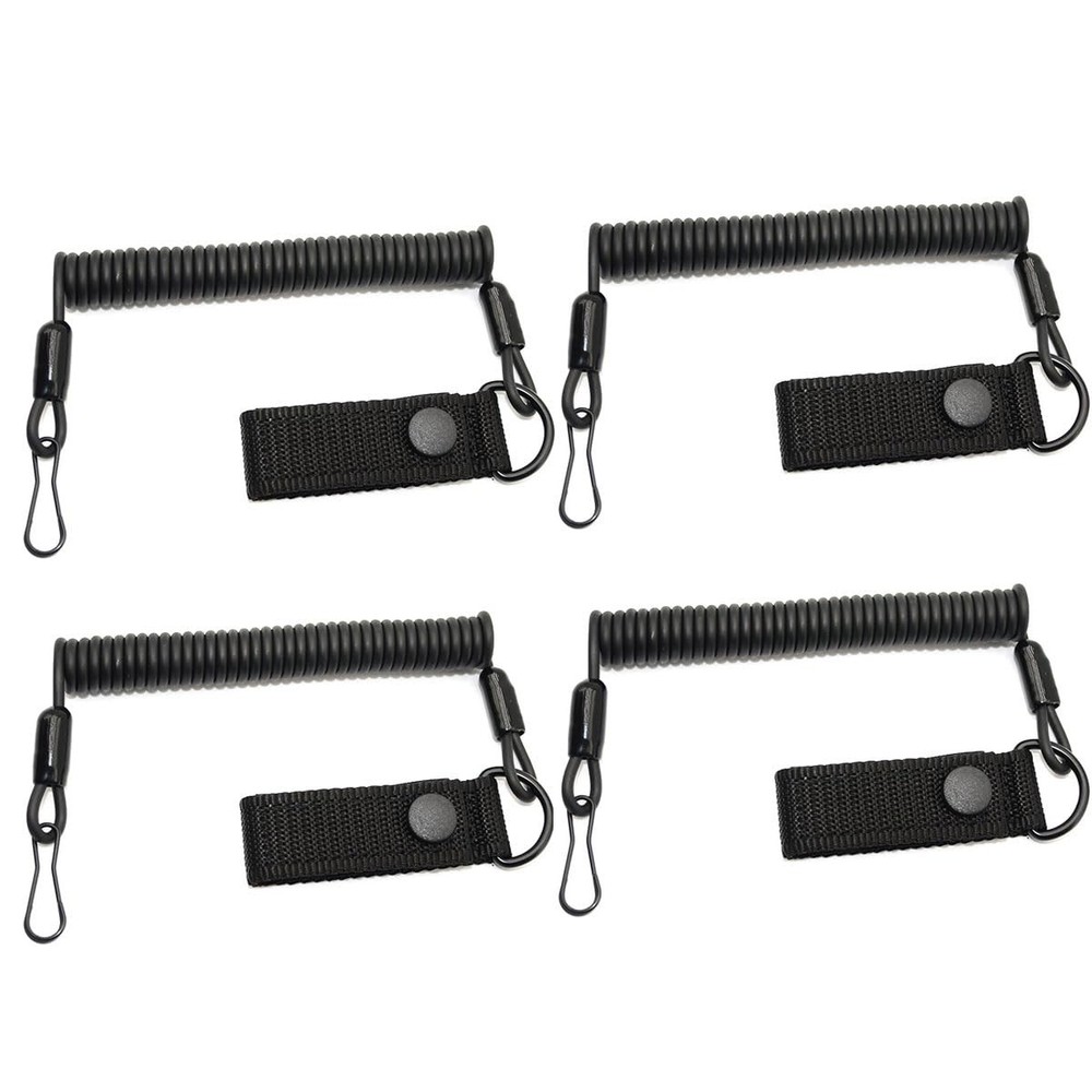 4 Pack Tactical Retractable Anti-Lost Spring Elastic Rope Buckle Lanya
