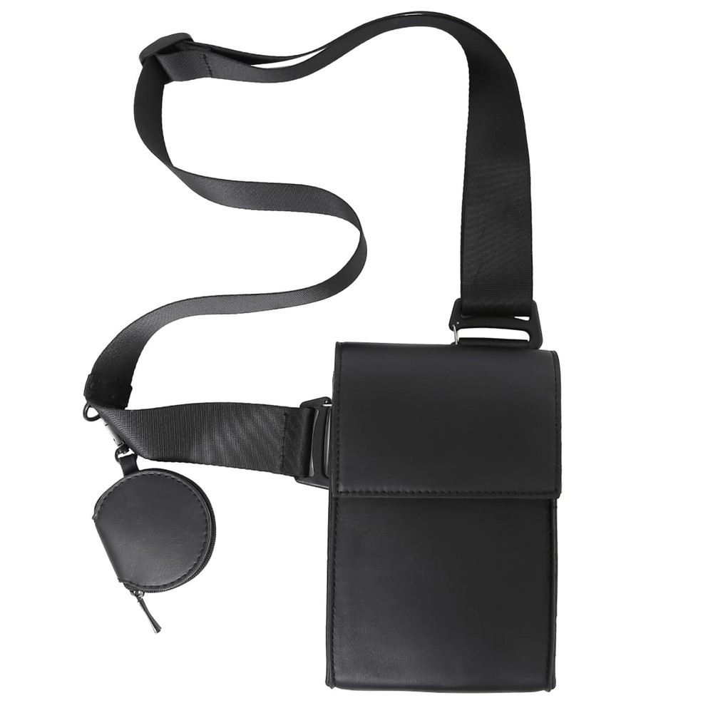 Leather Small Crossbody Bags for Women Men Trendy Cell Phone Bag with mini ea...