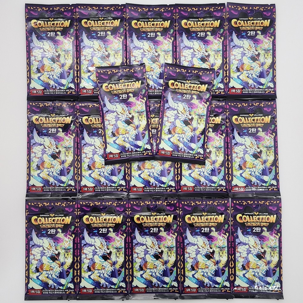 15 Packs Dragon Village Collection Card Vol.2 Korean Game Item Coupon + Extra-image