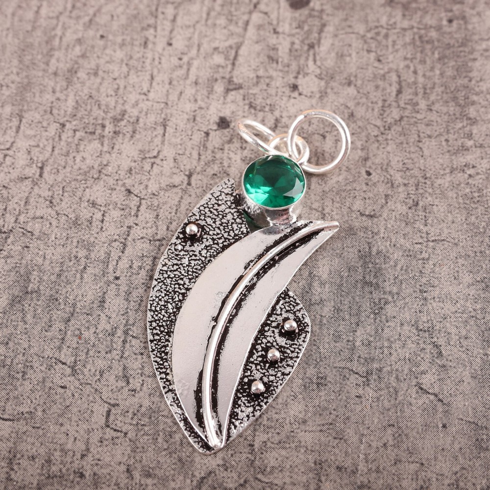 May Birthstone Green Emerald 925 Sterling Silver Cyber Monday Pendant Jewelry-image