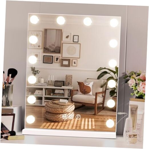 Vanity Mirror with Lights and 5X Magnification Mirror 3 Color Modes White