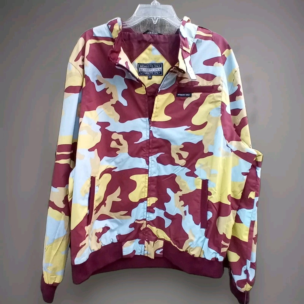 MEMBERS ONLY Unisex Camo Rain Jacket 3XL Full Zip with Hood NEW-image