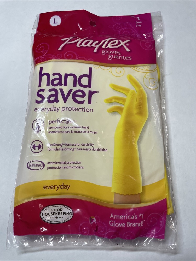 Playtex Gloves Hand Saver Every Day Protection Yellow Large