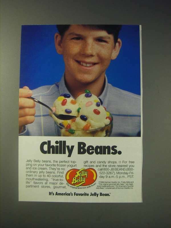 1989 Jelly Belly Chilly Beans Jelly Beans Vintage Ad
