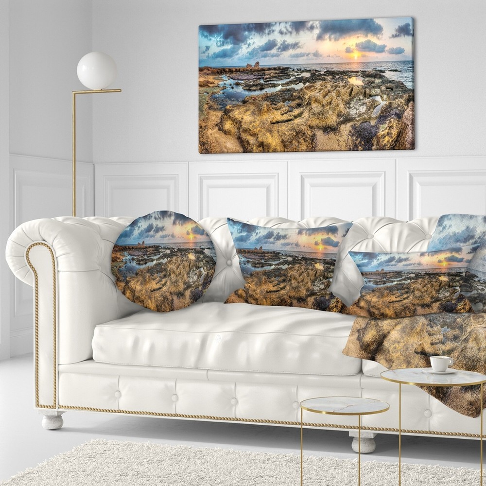 Designart 'Rocky African Seashore Panorama' Oversized Beach