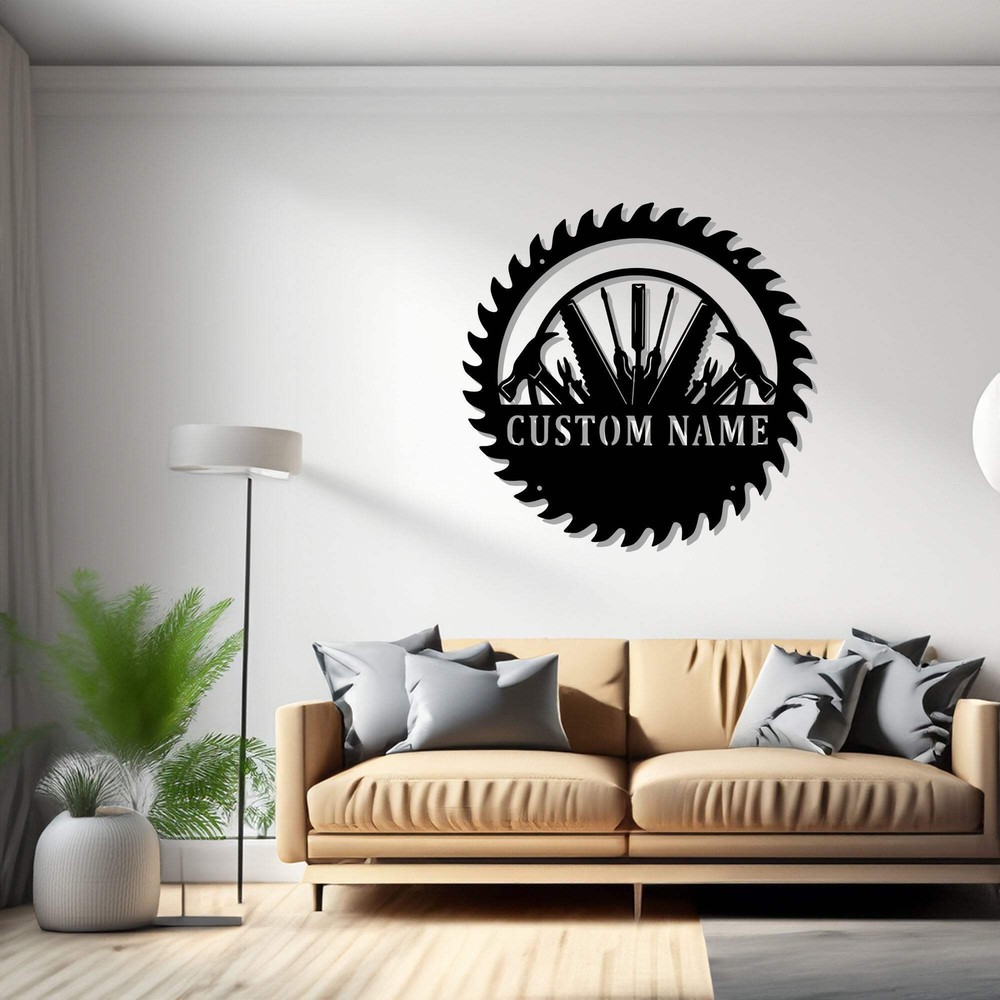 Custom Builder Metal Wall Art Personalized Builder Name Sign Decoration For Room