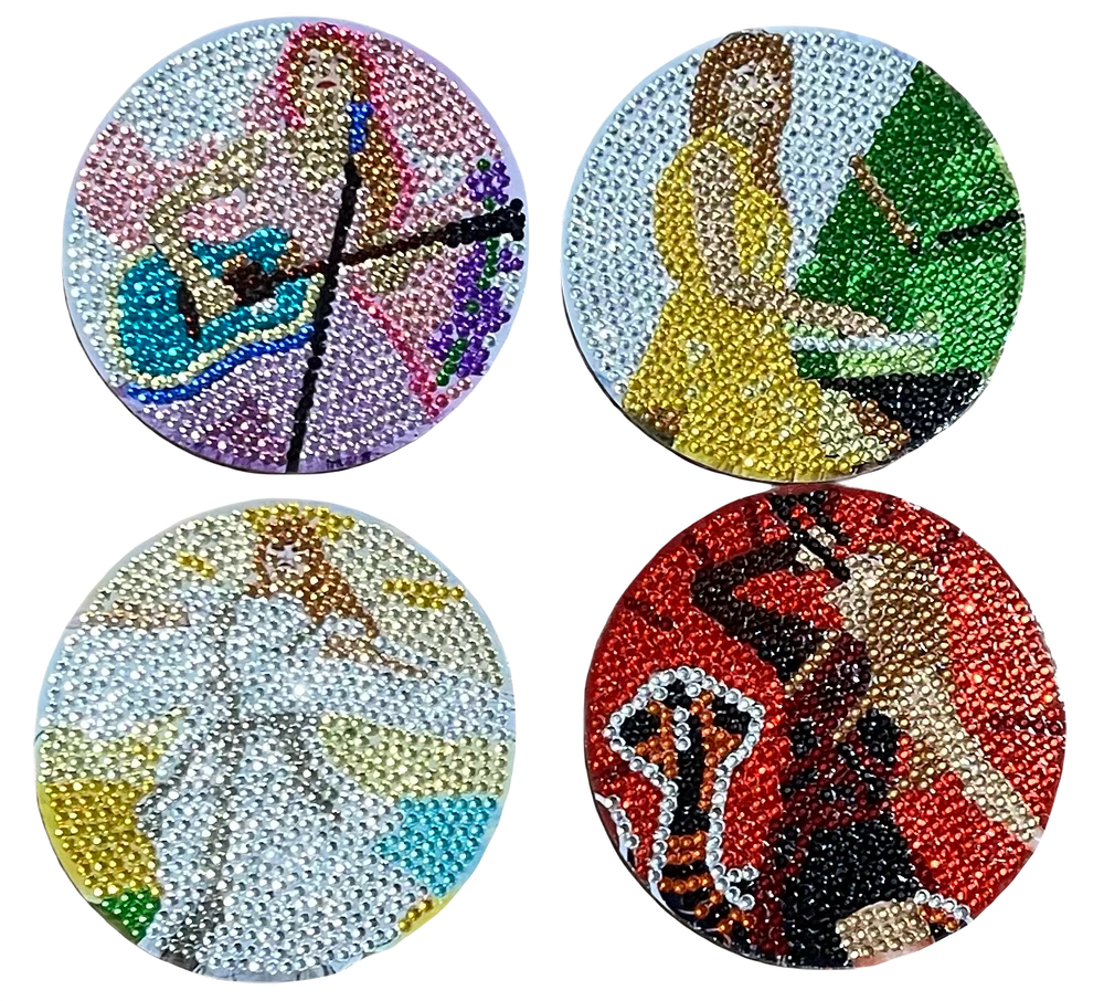 Taylor Swift Eras Diamond Painting Coasters – Set of 4 – Eras Fan Art – NEW