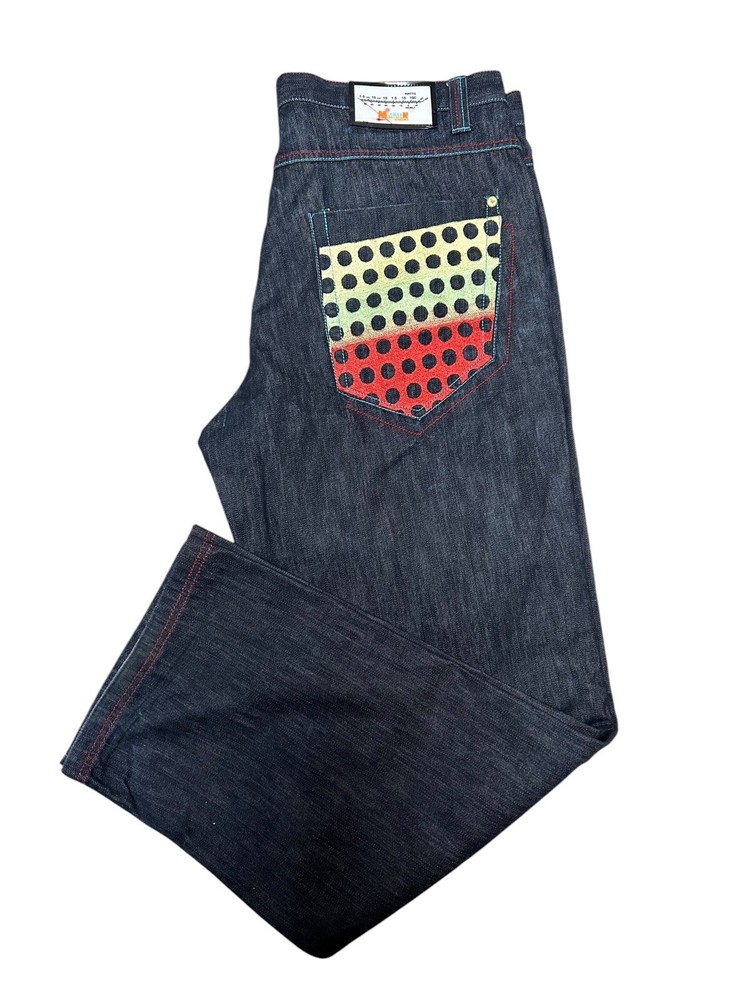 Vintage Miskeen Originals Y2K Embroidered Baggy Hip Hop Jeans 38x32