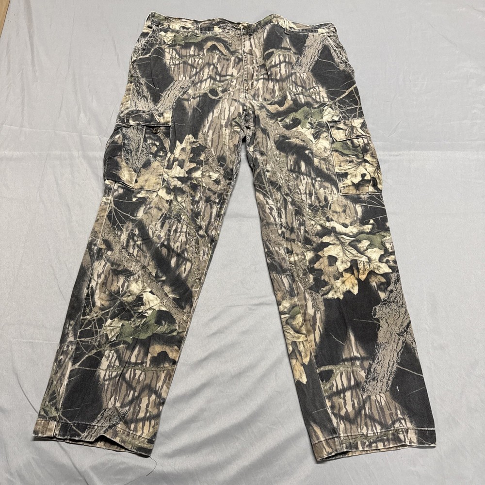 90s Vintage Mossy Oak Camo Cargo Pants XL 42x31 Faded Baggy Break Up