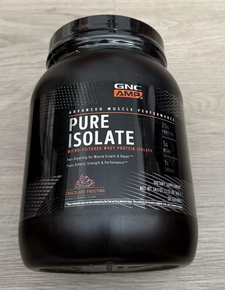 GNC Pure Isolate-Advanced Muscle Perf- Chocolate Frosting - 31.6oz (28 servings)