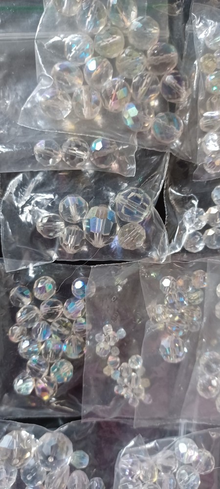 Job Lot of  AB Faceted Jewellery Making Beads, Mostly Glass