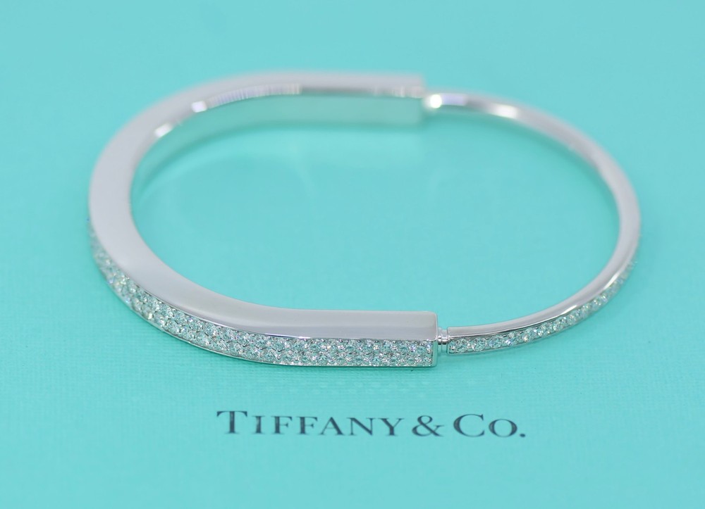 Tiffany & Co Lock XL Diamond 18K White Gold Bracelet