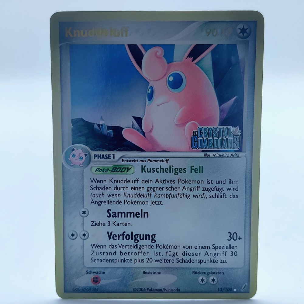 Holo Rare Cuddly Puff 13/100 Pokemon TCG ex Crystal Guardians German