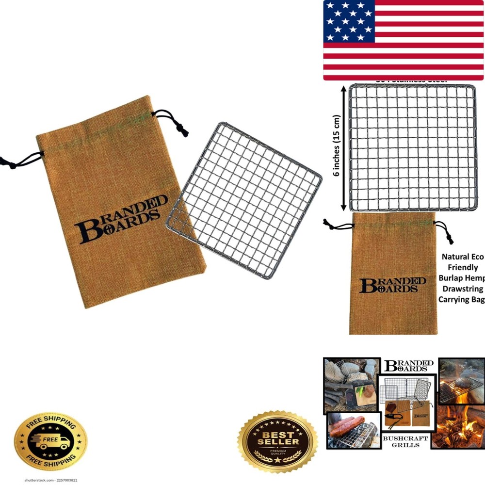 Eco-Friendly Portable Stainless BBQ Grill with Cutting Board & Fire Starter Kit