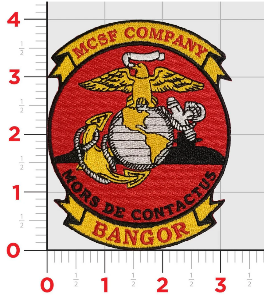 MCSF MARINE CORPS SECURITY FORCES BANGOR EMBROIDERED PATCH