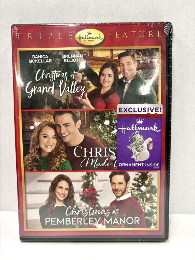 Hallmark Triple Feature Christmas DVD’s Ornament Included - Never Opened
