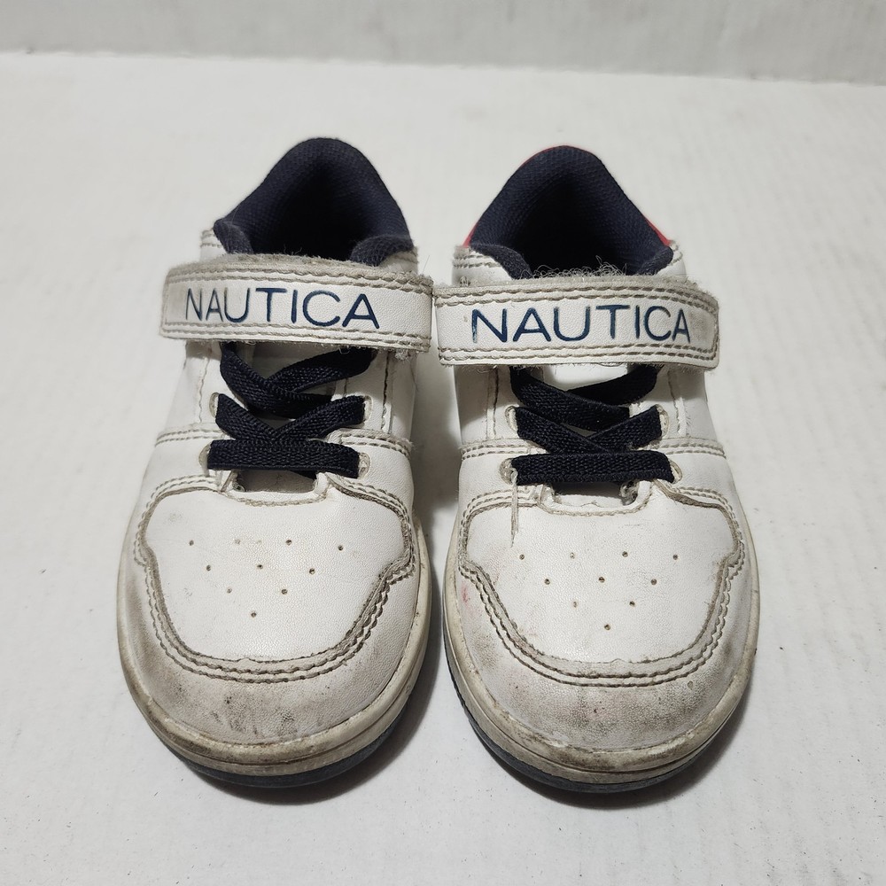 Nautica Toddler Shoes Size 6 Boys White Hook And Loop Strap