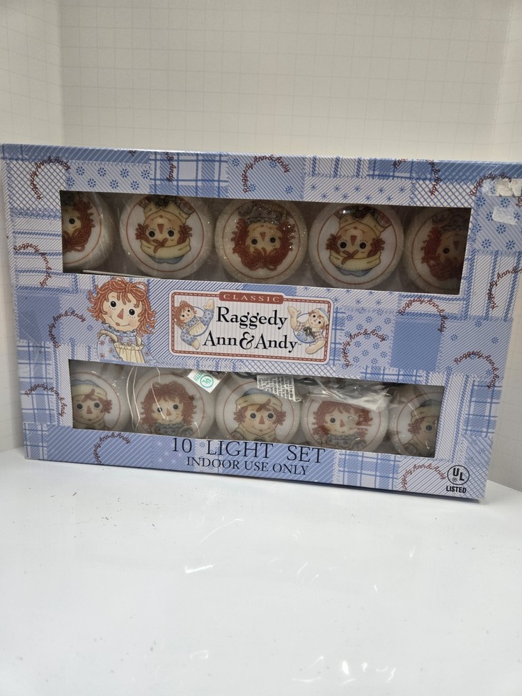 Raggedy Ann & Andy String Lights New in Box Still Works