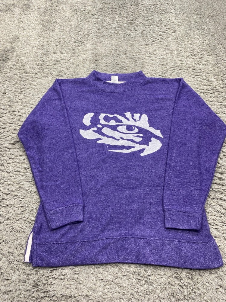 LSU Tigers Women's Small Purple Knit Mock Neck NCAA Pullover Sweater  