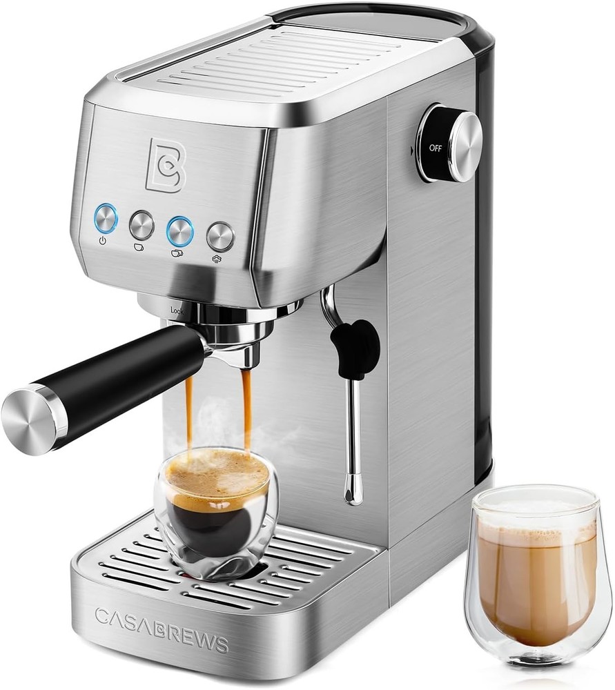 CASABREWS 3700 Essential Espresso Machine 20 Bar Cappuccino Latte Machine Silver
