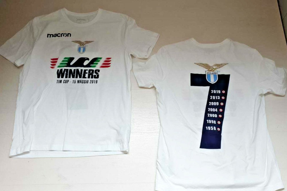 2998 Macron Coppa Italia Lazio Atalanta T-Shirt Celebrativa Maglia Tim Cup 2019