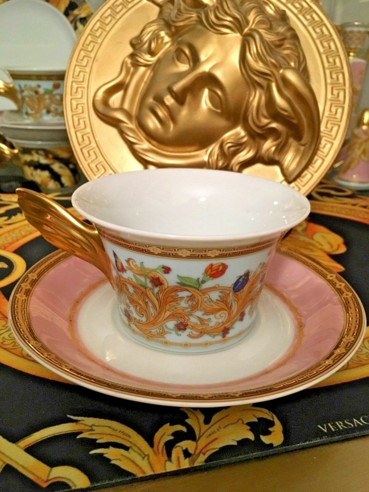 VERSACE LE JARDIN BUTTERFLY CUP SAUCER SET ROSENTHAL NEW IN BOX  SALE