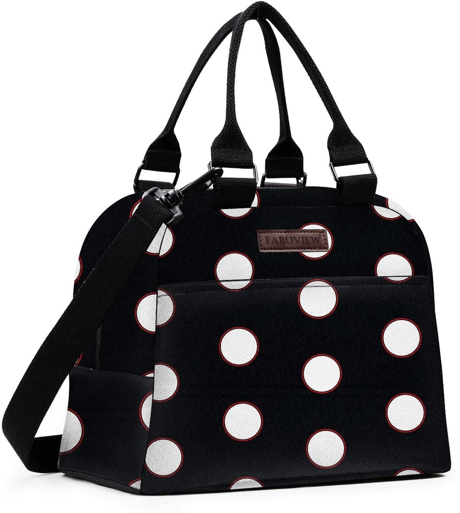 Cute Face Insulated Lunch Bag with Shoulder Strap Reusable Cooler Tote Large