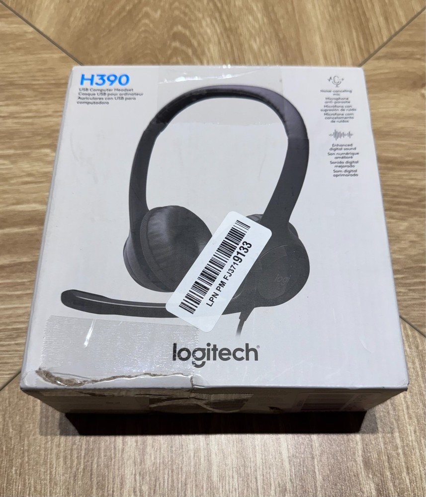Logitech H390 Wired Headphones with Mic, USB-A Headset with Microphone for PC, N
