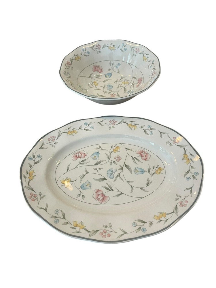 Johnson Brothers Savoy Multicolor Oval Serving Plate And Bowl Set