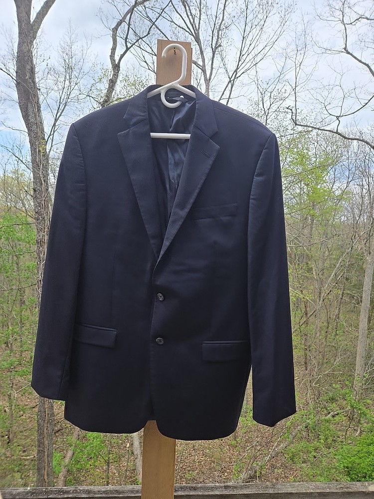 Lauren Ralph Lauren Mens Blue Double Button Sport Coat 44L