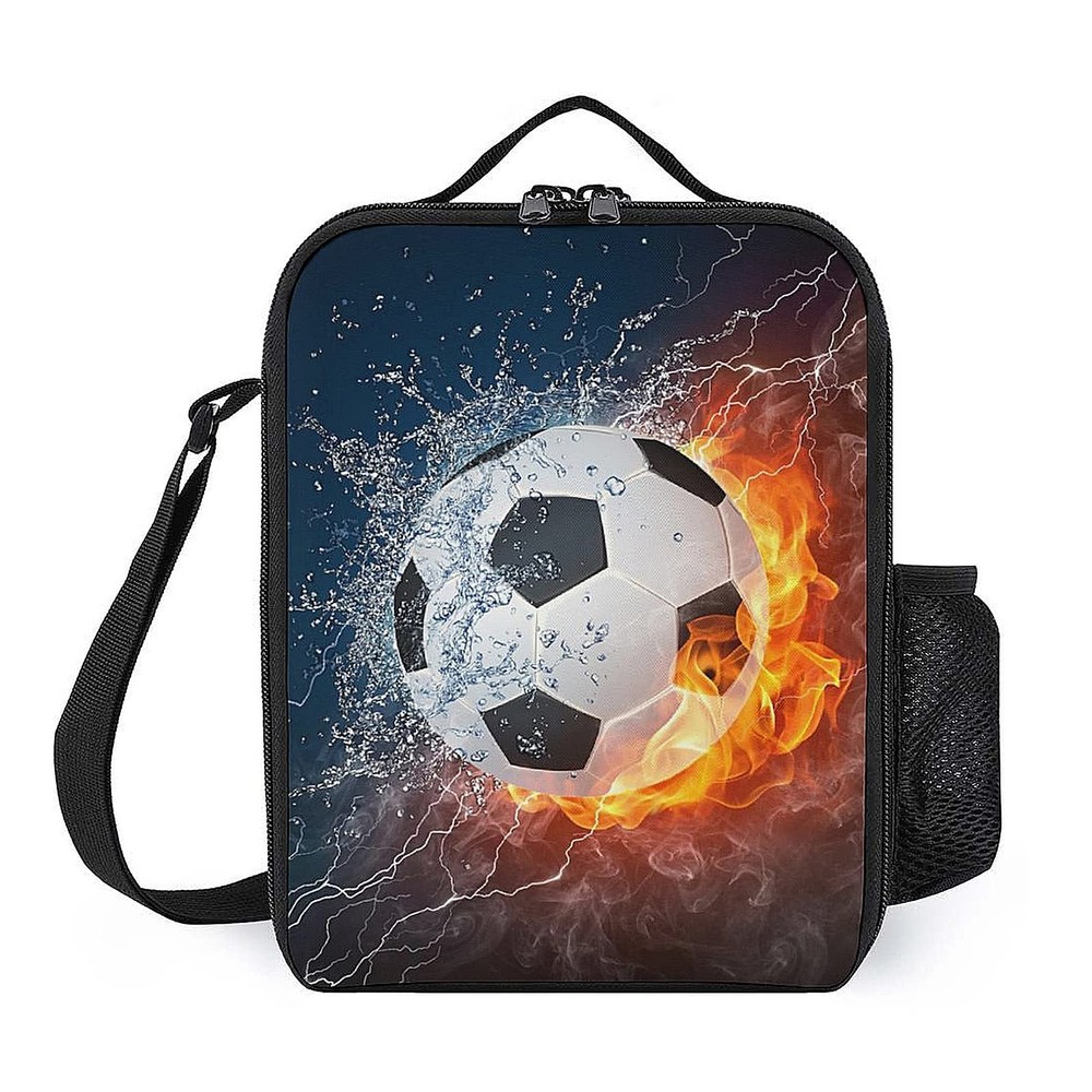 Insulated Durable ZHXR Soccer Lunch Box for Kids with Adjustable Strap
